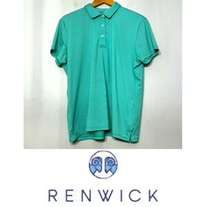 Renwick Polo Shirt Performance Golf Green White Stripe Athleisure Womens XL Peru